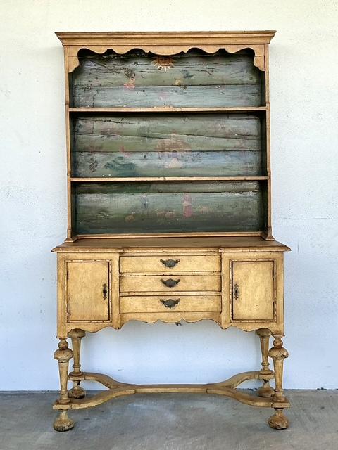 Vintage Gustavian Casa Gusto Hand Painted Hutch - Top view