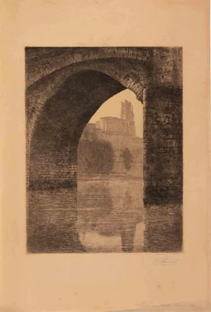 Jean-Charles Renaud, Archway, Etching, Early 20th Century