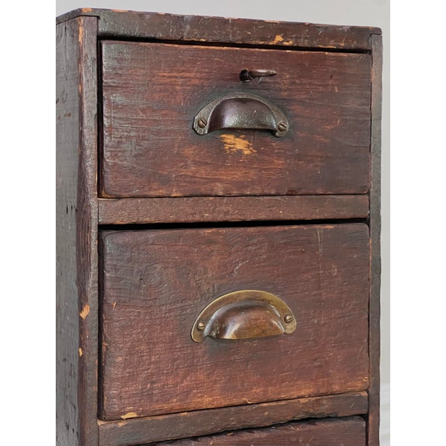 Arts and Crafts Period Small Oak Chest of Three Drawers, Handcrafted, C. 1910 For Sale - Image 11 of 12