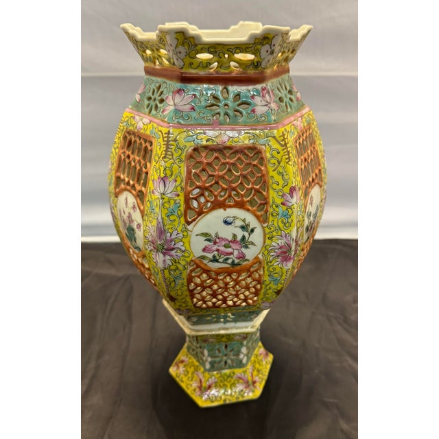 Late 19th Century Rare Antique Chinese Famille Rose Porcelain Palace Lantern Late 19th Century For Sale - Image 5 of 12