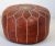 Moroccan Handcrafted Leather Brown Ottoman For Sale In Palm Springs - Image 6 of 12