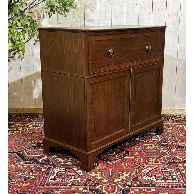 19th Century English Mahogany Secretary Chest of Drawers, 1890s For Sale - Image 4 of 18