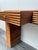 1970s Three Drawers Fluted Wood Console Table with Crimson Red Glass Top, 1970s For Sale - Image 5 of 9