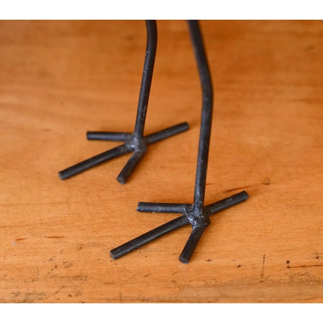 Mid Century Modern Style Hand-Blown Glass Bird Figurine With Metal Legs For Sale - Image 4 of 11