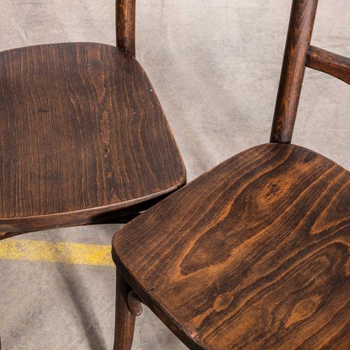 1940s Single Tapered Bar Back Dining Chairs from Thonet, 1940s, Set of 2 For Sale - Image 5 of 10