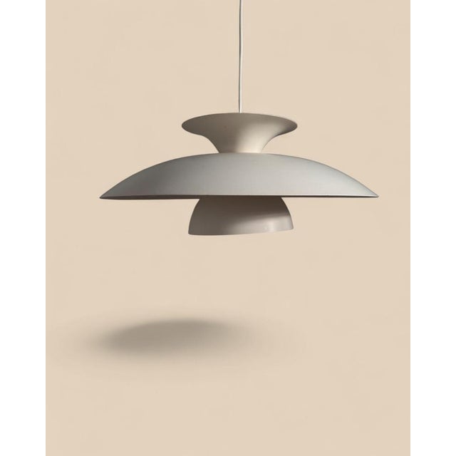 Ivory Scandinavian Pendant Lamp, Denmark, 1970s For Sale - Image 8 of 8