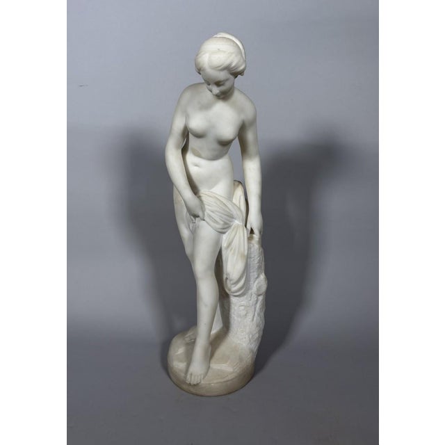 White marble sculpture Diana in the bath after Falconet (1716-1791) 18th century For Sale