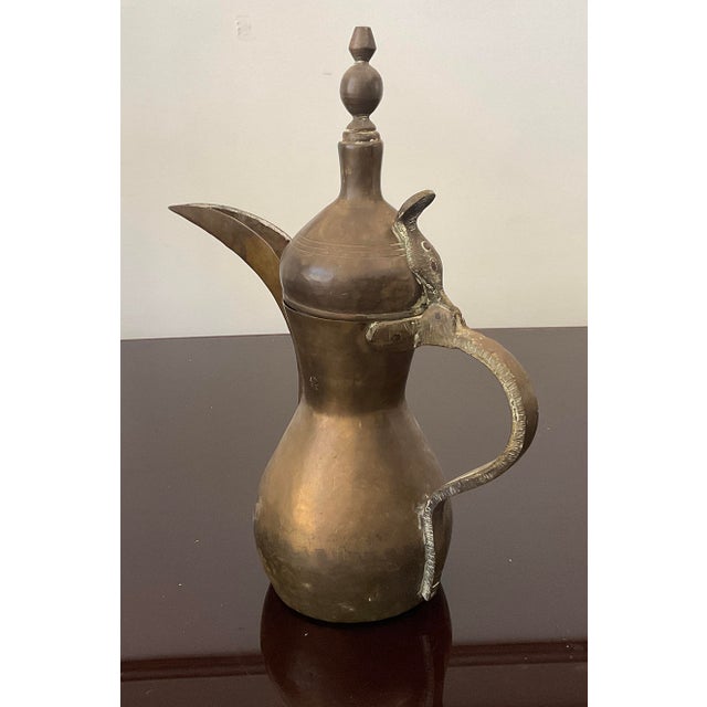 Antique Arabic Dallah Brass Coffee Pot For Sale - Image 4 of 10