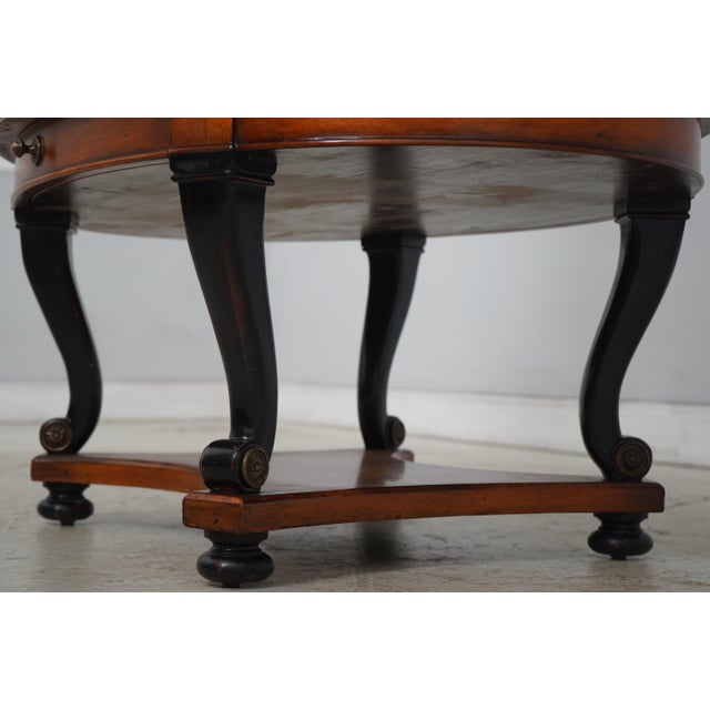 Theodore Alexander Oval Mahogany 2 Drawer Coffee Table For Sale - Image 13 of 16
