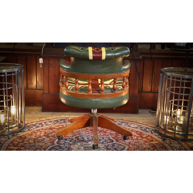 Captain's Swivel Leather Armchair, 2010s For Sale - Image 6 of 18