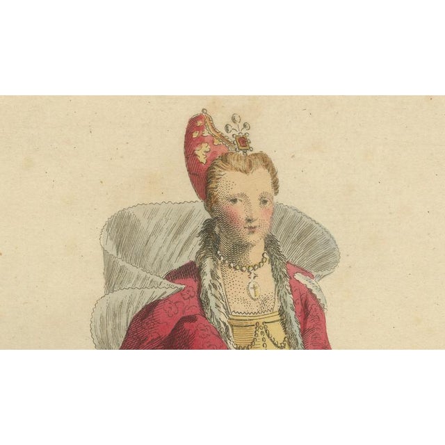 Copper European School, Duke and Duchess of Venice Costume, 1581, Engraving, Set of 2 For Sale - Image 8 of 11