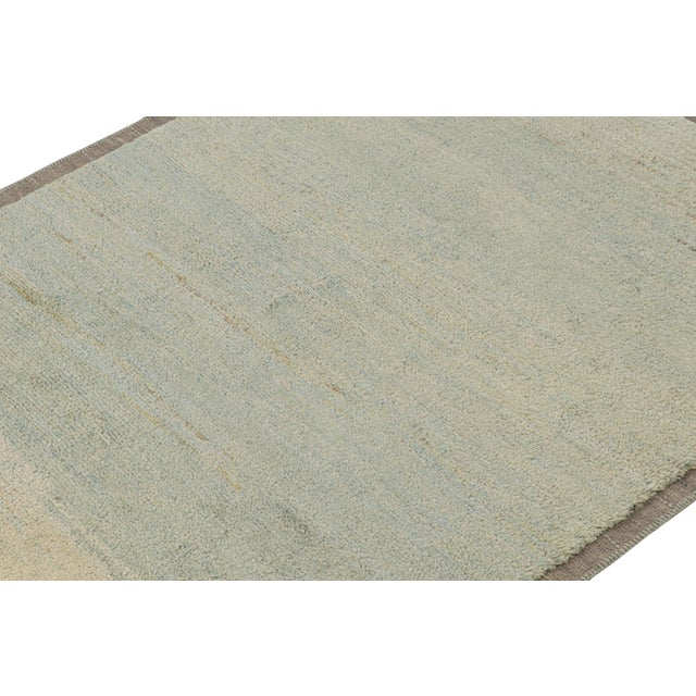 Rug & Kilim Rug & Kilim’s Contemporary Rug in Gray and Blue For Sale - Image 4 of 7