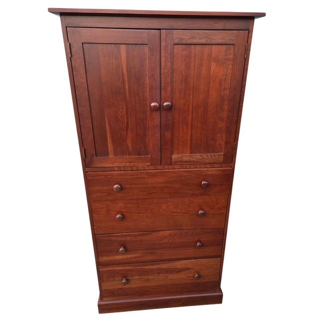 Arts & Crafts 1990s Ethan Allen American Impressions High Chest Dresser Armoire Mission Arts Crafts For Sale - Image 3 of 16