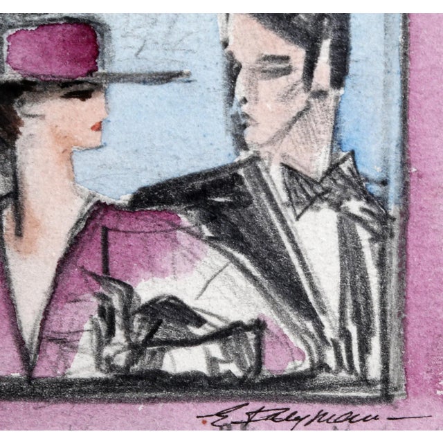 Date Night Erik Freyman Size: 8.25 in. x 7.5 in. Watercolor with pencil on paper, signed in pen This is a watercolor...