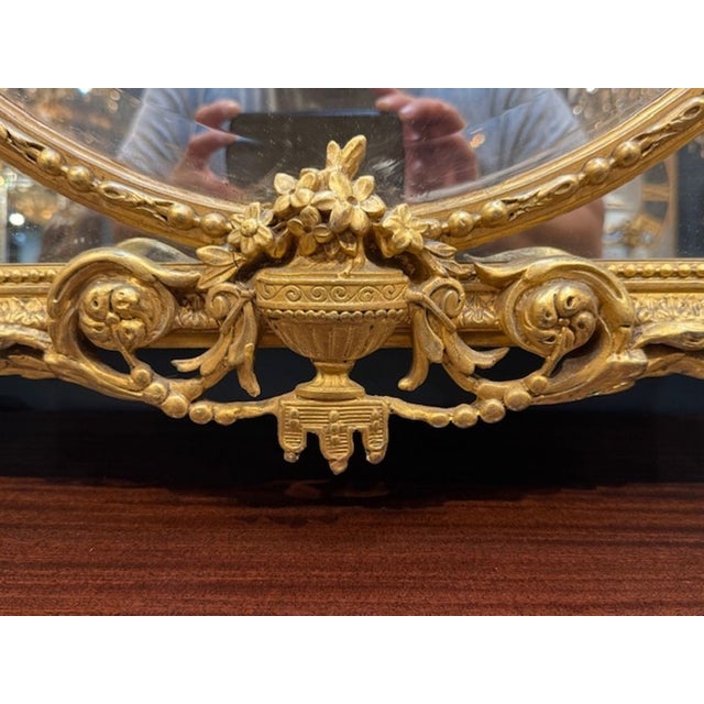 19th Century French Carved and Giltwood Mirror For Sale - Image 4 of 7