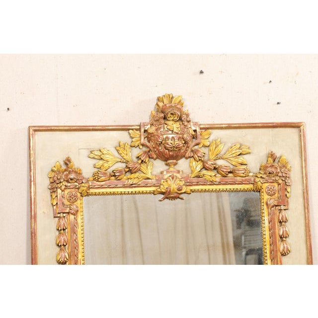 Ornate French 19th C. Mirror, 6 Ft Tall For Sale - Image 10 of 11