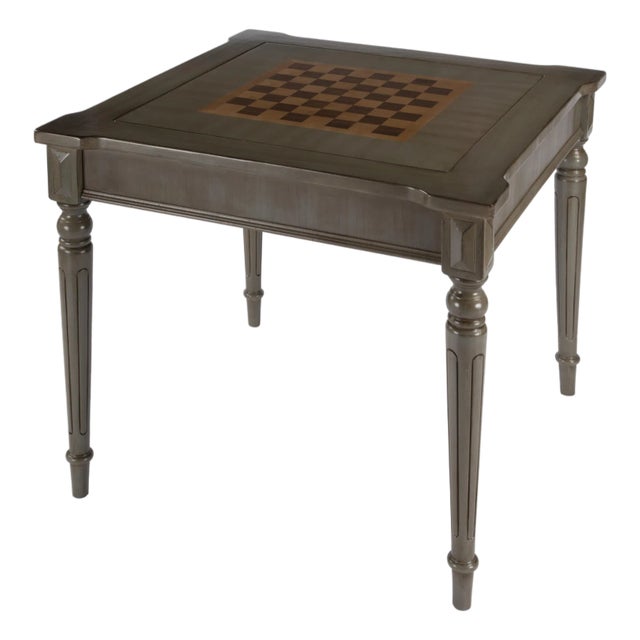 Vincent Silver Multi-Game Card Table, Gray For Sale