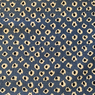Quadrille China Seas “Moroc” Blue Animal Print Heavy Weight Linen Fabric- 2 3/4 Yards For Sale