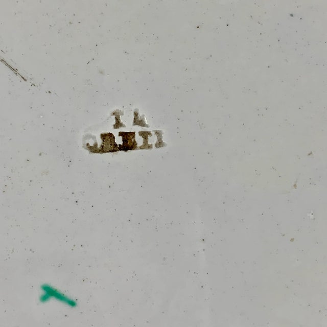 Green Creil Polychrome Transferware Polychrome Plate – Les Bonnes Cerises, Circa 1830 For Sale - Image 8 of 11