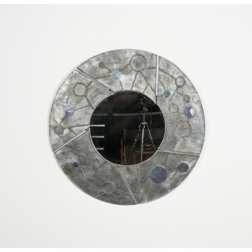 Metal Round Wall Mirror in Aluminum and Steel by Bianca Garinei for Banci, 1970s For Sale - Image 7 of 13