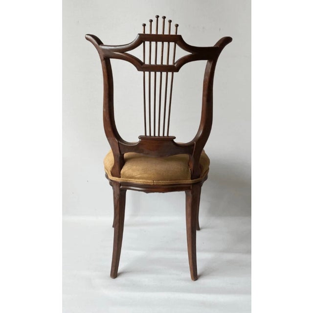 Early 20th Century Antique Neoclassical Style Mahogany Lyre Back Accent Chair For Sale - Image 5 of 8