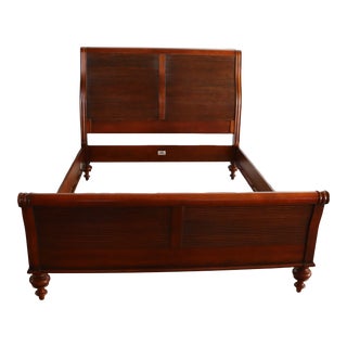 Ethan Allen British Classics Cherry & Reeded Queen Bed For Sale