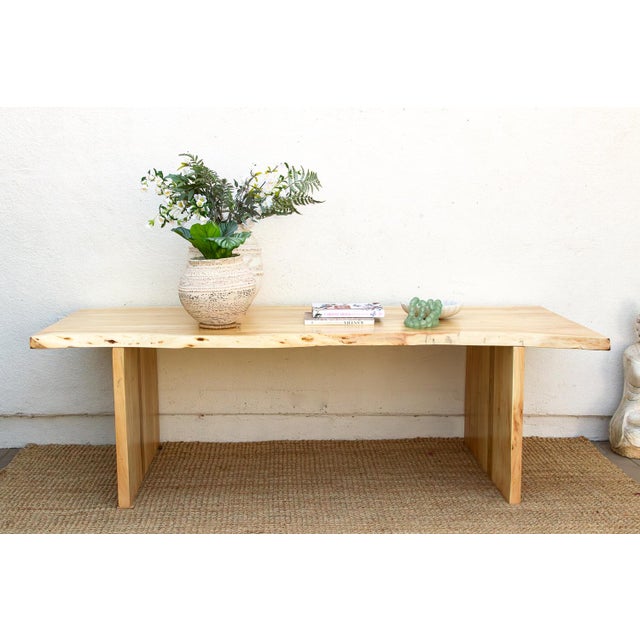 Sun-Bleached 96" Long Live Edge Table For Sale - Image 15 of 15