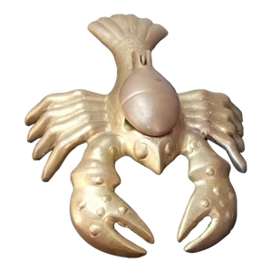 1920 Baroque French Style Brass Lobster Ashtray