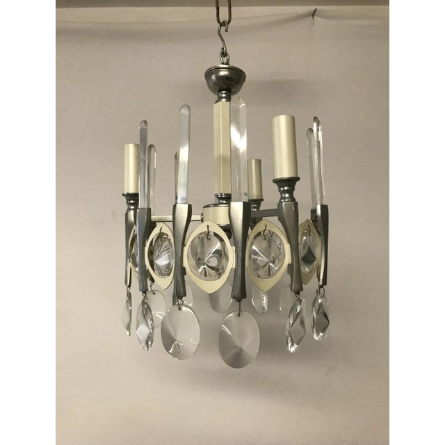 Glass Mid-Century Italian Chandelier by Gaetano Sciolari For Sale - Image 7 of 10