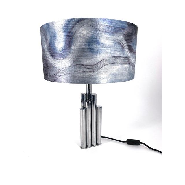 Table Lamp in Chrome-Plated Steel, 1970s For Sale - Image 9 of 9
