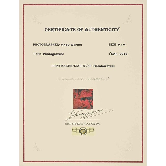 Photogravure realized in 2013 by Phaidon Press after a 1971 photograph by Andy Warhol. Paper: Medium weight, clay coat -...