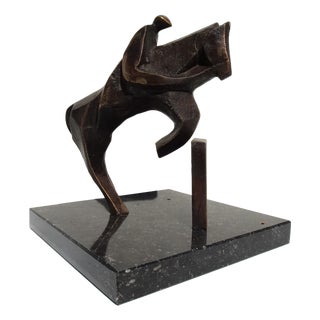 Boud Ceysens, Jumping Horse, 1980s, Bronze & Marble For Sale
