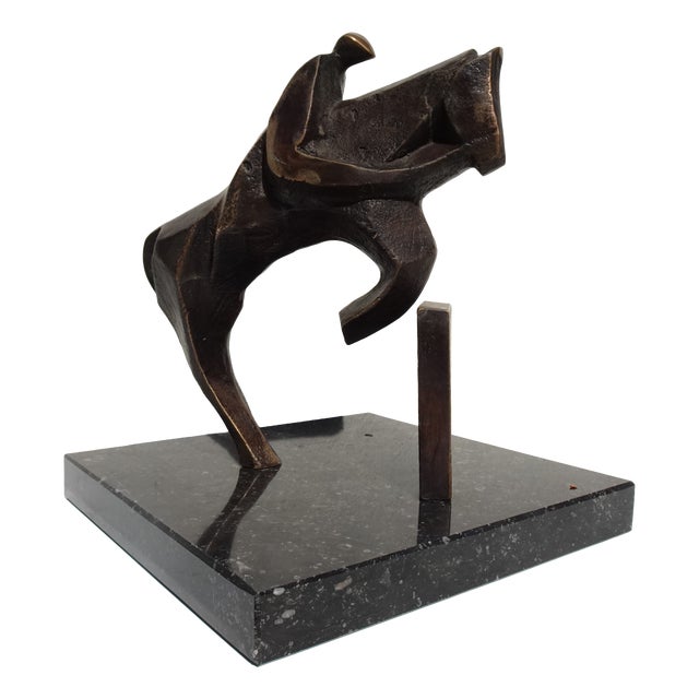 Boud Ceysens, Jumping Horse, 1980s, Bronze & Marble For Sale