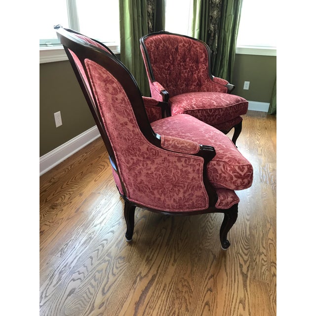 Century Furniture Coral Color Tufted French Chairs - a ...