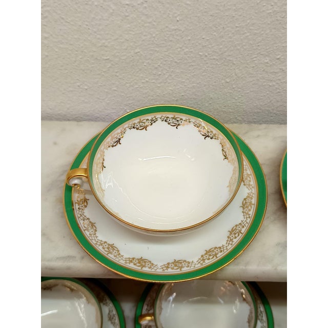 Art Deco Limoges Porcelain Tea Service by Georges Boyer, 1940s, Set of 12 For Sale - Image 3 of 8