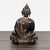 1990s Vintage Bronze Sitting Buddha Sculpture With Yellow Bead Necklace For Sale - Image 5 of 8
