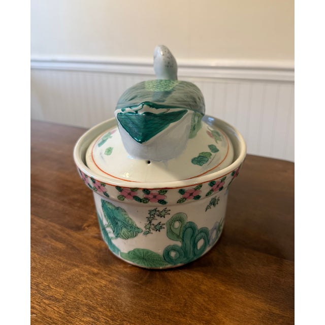 1970s Chinese Famille Rose Duck Tureen For Sale - Image 14 of 18