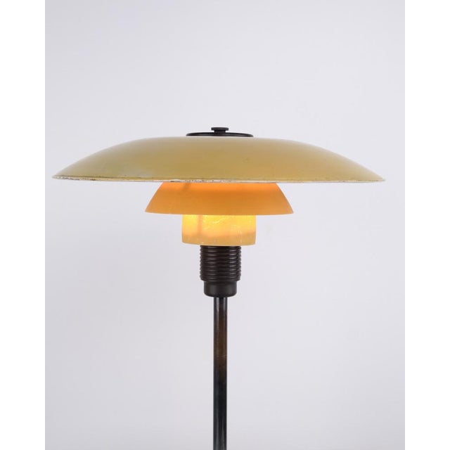 Table Lamp with Yellow Metal Top Shade by Poul Henningsen for Louis Poulsen, 1930s For Sale - Image 3 of 10