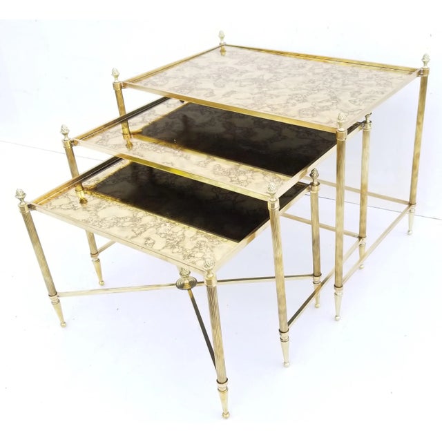 1960s Maison Bagues Nesting Tables - Set of 3 For Sale In Miami - Image 6 of 10