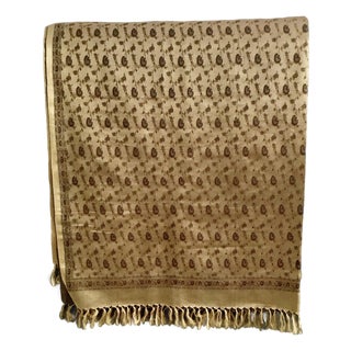 Bronze Foulard Lt Wt Silk Jacquard Decorative Throw For Sale