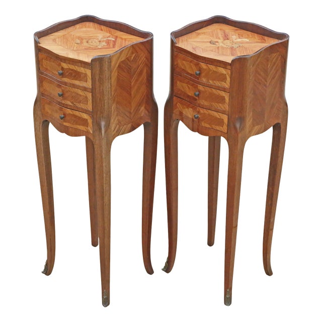 Vintage French Bedside Tables, 1950s, Set of 2 For Sale