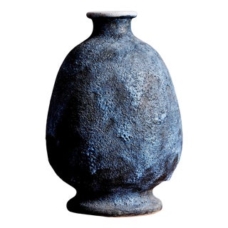 Studio Pottery Vase with Crater Glaze, 1960s For Sale