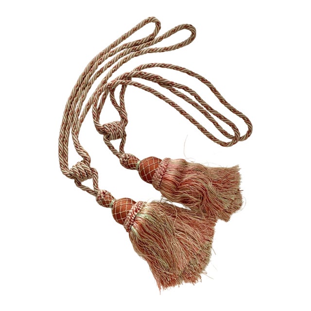 Large Luxury Red and Gold Tassel Curtain Tie Backs - A Pair For Sale