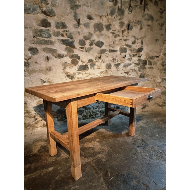 Vintage French Oak Workbench or Kitchen Island, 1930s For Sale - Image 10 of 18