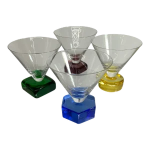 Set of 4 Modernist Style Martini Glasses