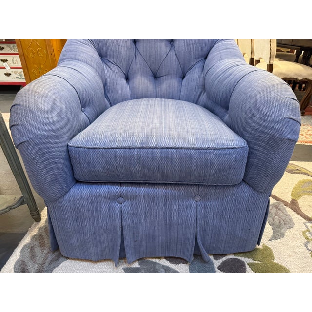 Kravet 21st Century Vintage Designer Kravet Swivel Chair For Sale - Image 4 of 6