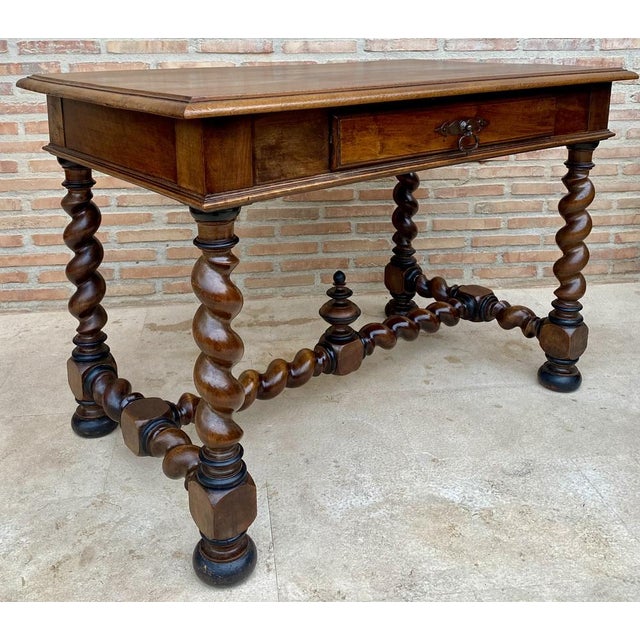 Beautiful walnut bookcase piece that can be used as a desk or work table. Made of robust walnut wood. All its legs and...