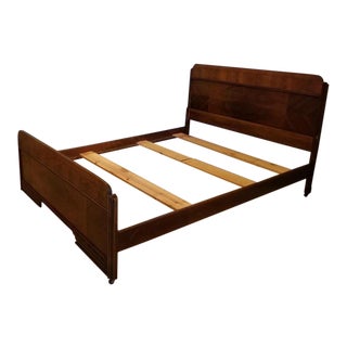 1940's Mid-Century Modern Art Deco Full Waterfall Bed Frame For Sale