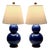 Ralph Lauren Home Cobalt Blue Double Gourd Porcelain Table Lamps – Pair For Sale