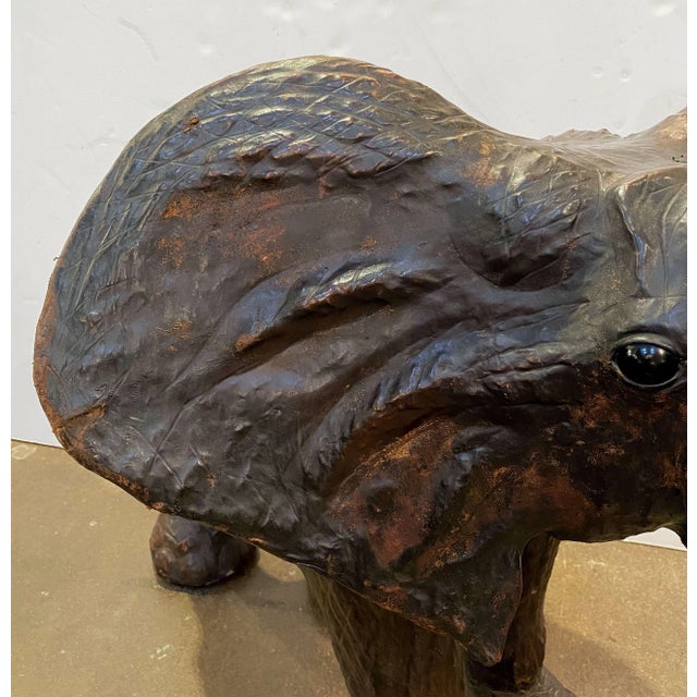 Large Leather Model of an Elephant from England For Sale - Image 9 of 13